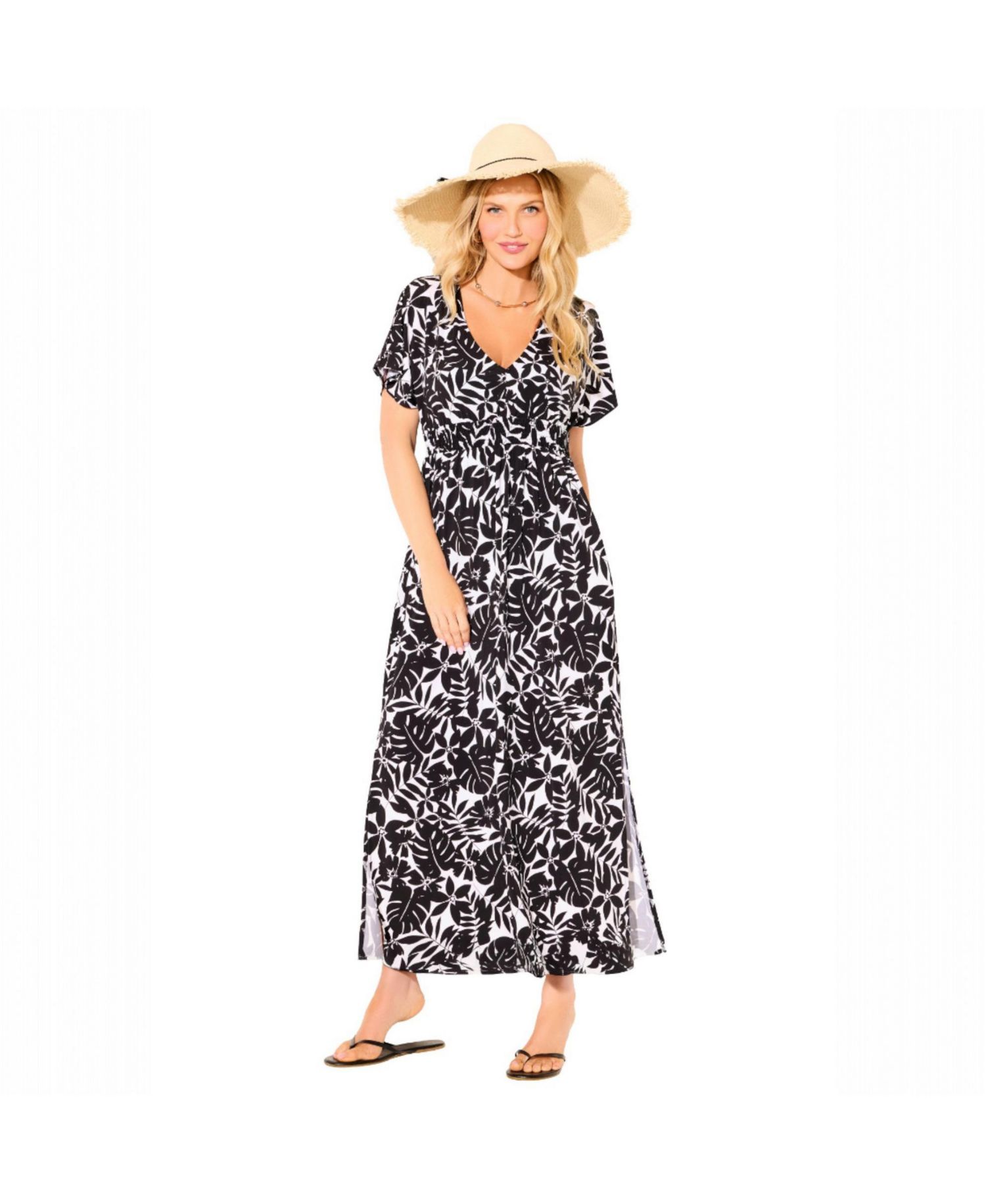 Women's Pack and Go Wrinkle-Resistant Maxi Cover Up Dress