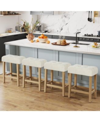Upholstered Counter Height Bar Stools Set of 2