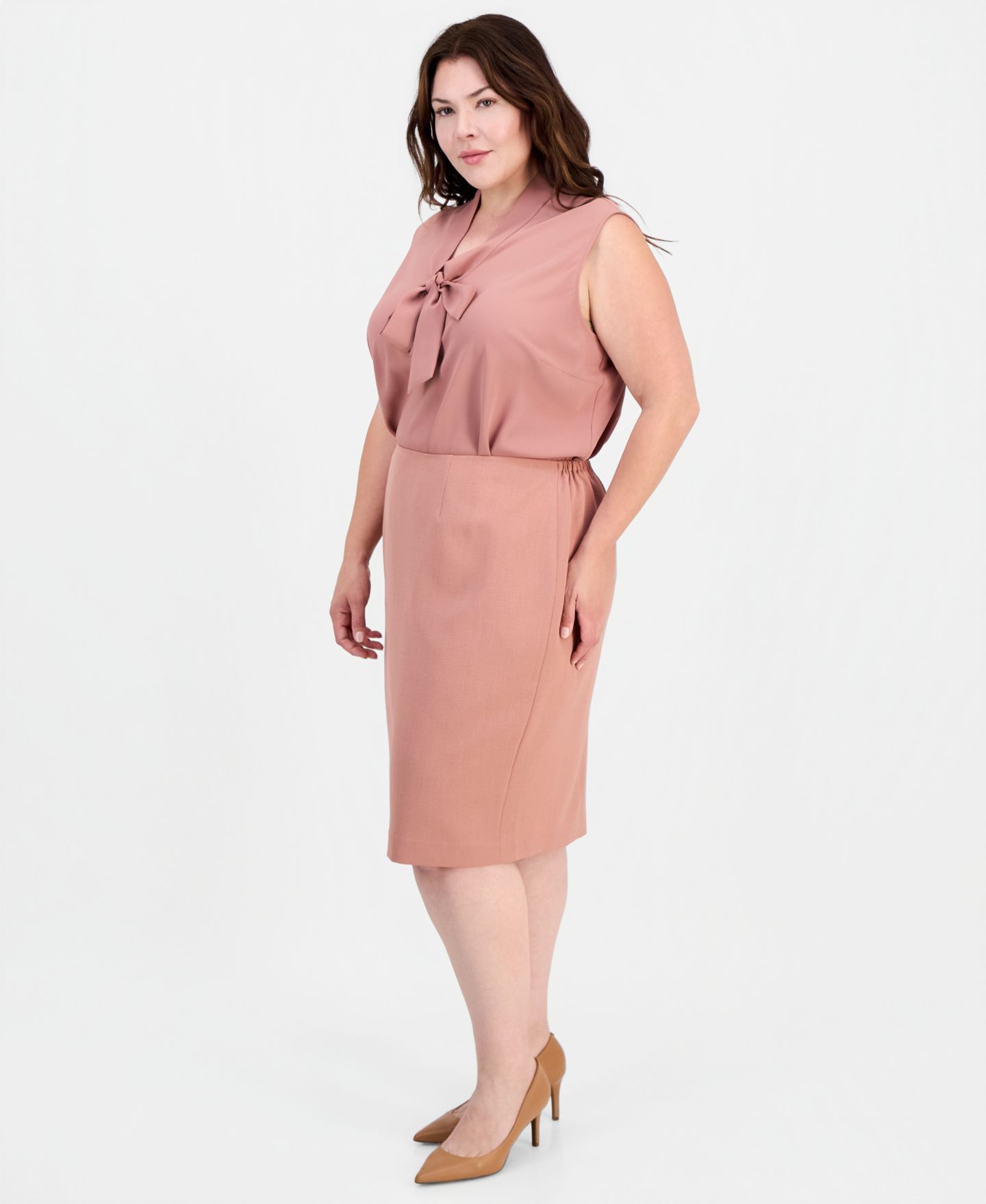 Женская юбка Kasper Plus Size Pencil, цвет: Tearose — фото 2