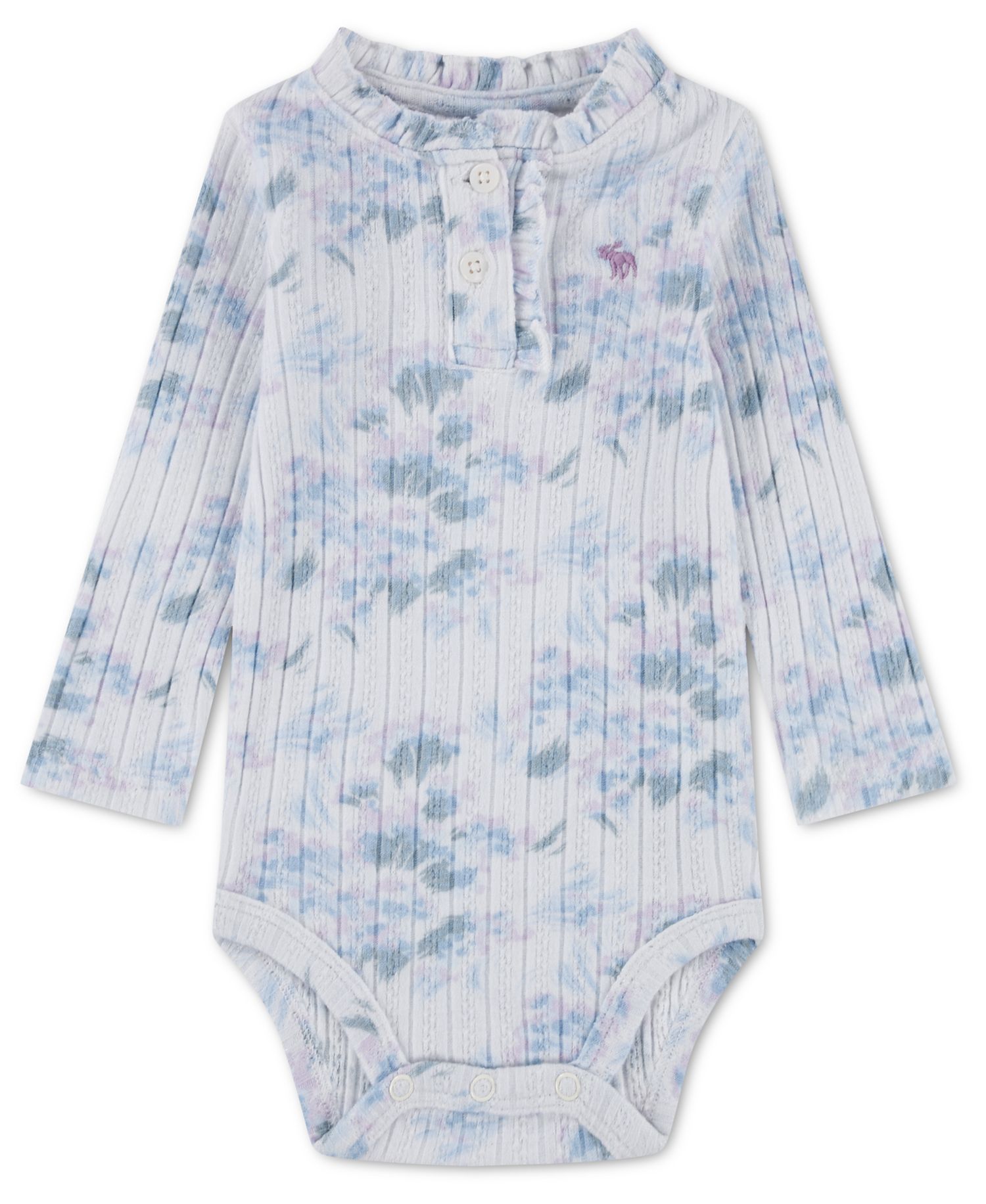 Baby Girls' Ruffle Henley Long-Sleeve Bodysuit
