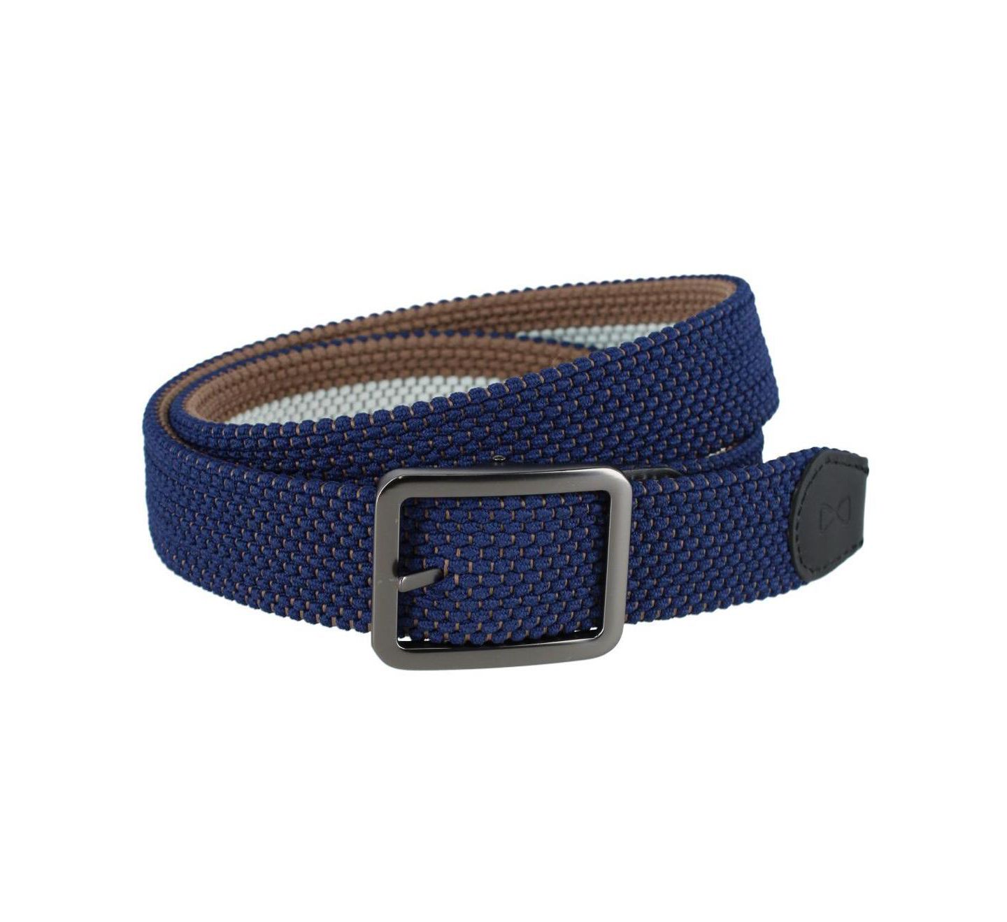 Мужской ремень TRAFALGAR Big & Tall Matias Stripe Reversible Braided Casual Golf Belt, цвет: Синий / Хаки — фото 4