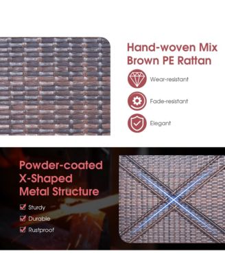 Single Person Hanging Swing Outdoor Hanging Seat w/ Back Cushion and Seat Cushion