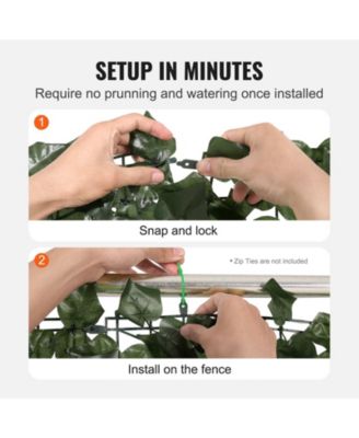 Ivy Privacy Fence, 96 x 72 in, Artificial Green Wall, Faux Hedges for Garden and Patio