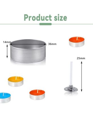 Aluminum Tea Light Candle Containers with Wicks, 100 Piece
