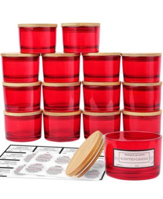Glass Candle Jars with Airtight Lids 15 Pack