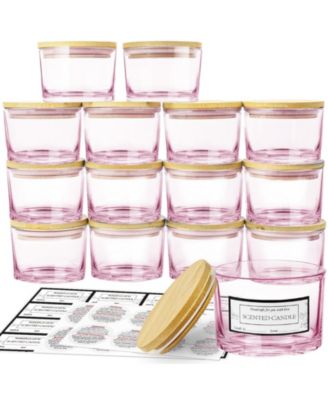 Glass Candle Jars with Airtight Lids 15 Pack