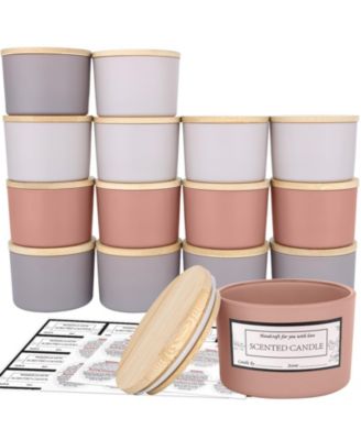 Glass Candle Jars with Airtight Lids 15 Pack