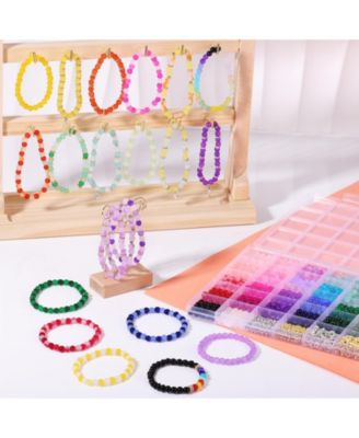 34 colors 1368pcs Glass Beads for Bracelets Crystal Round DIY Earrings Necklace Crafts Spacer Charms Solid Gradient