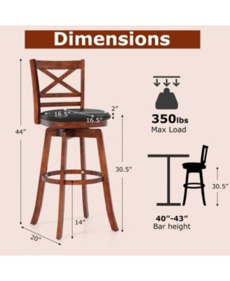 29 in Swivel Bar Height Stools Set of 2