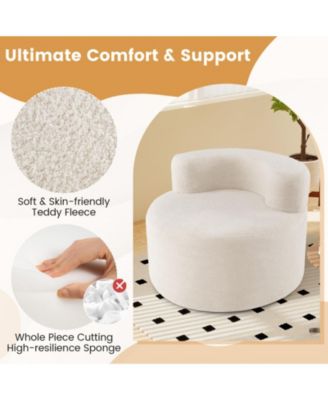Moon-Shaped Floor Sofa Chair with Soft Teddy Fleece