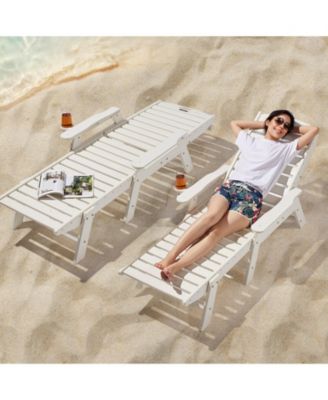 Adjustable HDPE Patio Chaise Lounge Chair with 400 lbs Capacity