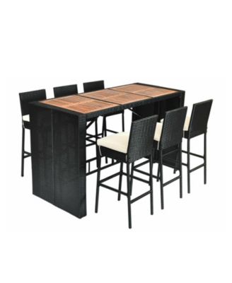 7-Piece Patio Rattan Wicker Dining Furniture Set with Table and Chairs