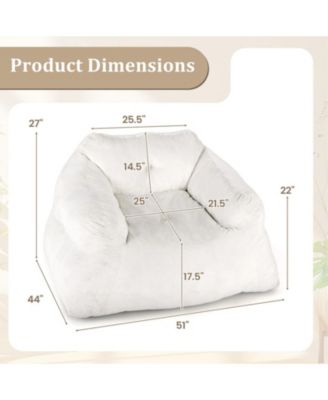 Plush Bean Bag Lazy Sofa Chair with Ultra-Soft Velvet Cover