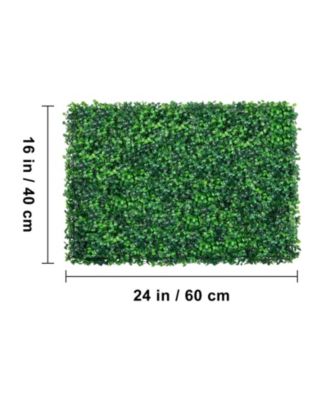 Boxwood Hedge Wall Panels Set of 12, 24" x 16", UV Protected for Garden
