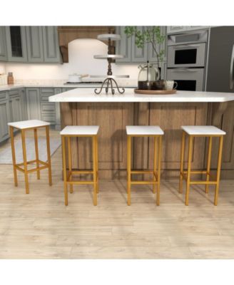 Counter Height Bar Stools Set of 4 with Wood Frame