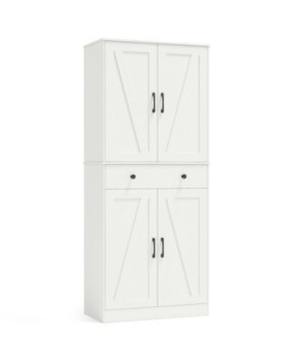 Tall Farmhouse Storage Cabinet with Sliding Barn Doors