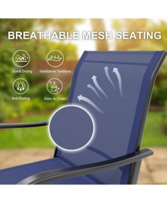 2 Piece Outdoor Swivel Bar Chairs, Patio High Swivel Bar Stools, All Weather High Back and Armrest Patio Chairs, Outdoor Rotating BarChair