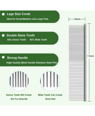 Curved Slicker Brush for Long Haired Dogs Soft Round Pins Beech Wood Handle