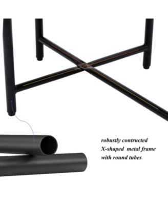 Round Wooden Coffee Table with 2-Tier Storage Tray in Black