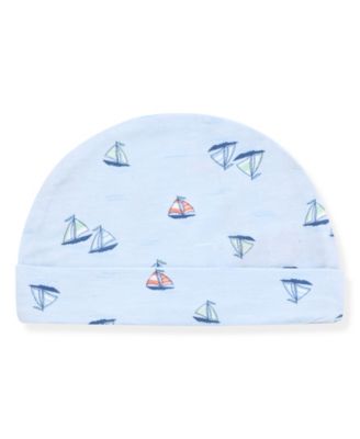 Baby Boys' Sail Boat Round Neck Gown and Hat, 2-Piece Set