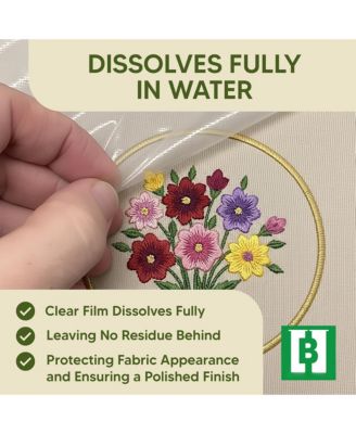 Wash Away Water Soluble Embroidery Stabilizer Topping Roll Clear Dissolving Film High-pile Fabrics Machine Hand 12"x15