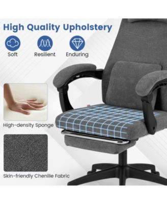 Chenille Reclining Office Chair Upholstered Desk Chair