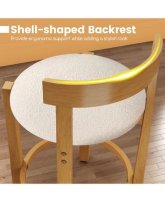 24 in Velvet Upholstered Counter Height Bar Stools Set of 4