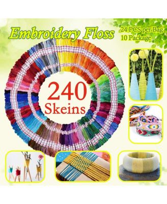 240 skeins Embroidery Floss Egyptian Cotton Cross Threads Friendship Bracelets String 120 colors