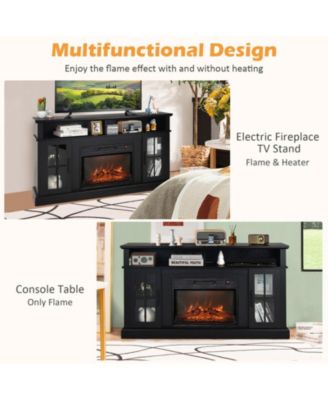 58 in Electric Fireplace TV Stand with Side Cabinets for TVs up to 65
