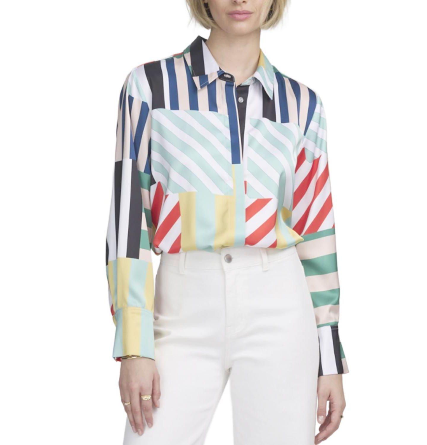 Женская рубашка ELLE Collection Long Sleeve, цвет: Разноцветный — фото 1