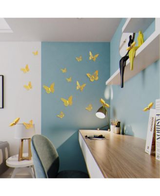 48 Pcs 3D Butterfly Wall Decor Removable Stickers 4 Styles 3 Sizes Birthday Party Decorations