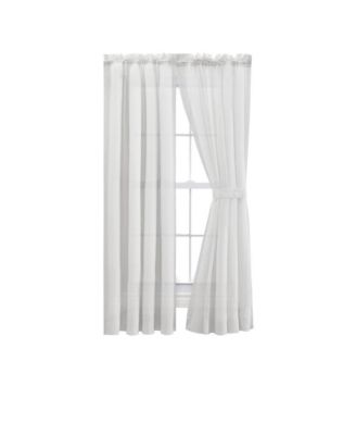 Cotton Voile Rod Packet Tailored Curtain Panel Pair for Windows