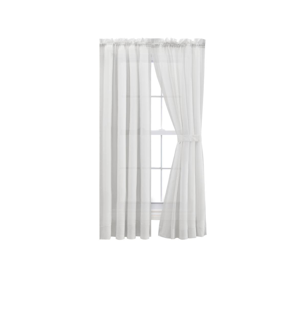 Ellis Curtain Cotton Voile Rod Packet Tailored Curtain Panel Pair for Windows