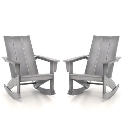 Set of 2 Adirondack Rocking Chair All Weather HDPE Rocker Patio