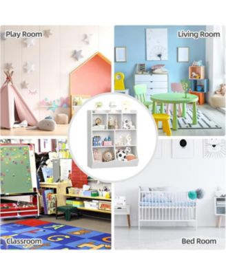 Set of 2 Toy Storage Cabinets, 3-Tier Kids Bookshelf with Multi Shelf Cubby for Bedroom, Playroom, Kindergarten