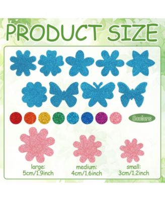 300 Pieces Spring Glitter Flower Butterfly Foam Stickers Self-adhesive Arts Crafts Scrapbooking Cards Decoration