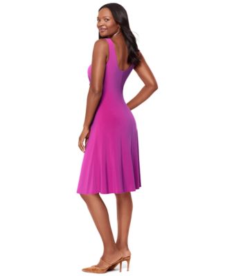 Women's Solid Remi Jewel Neck Midi Dress