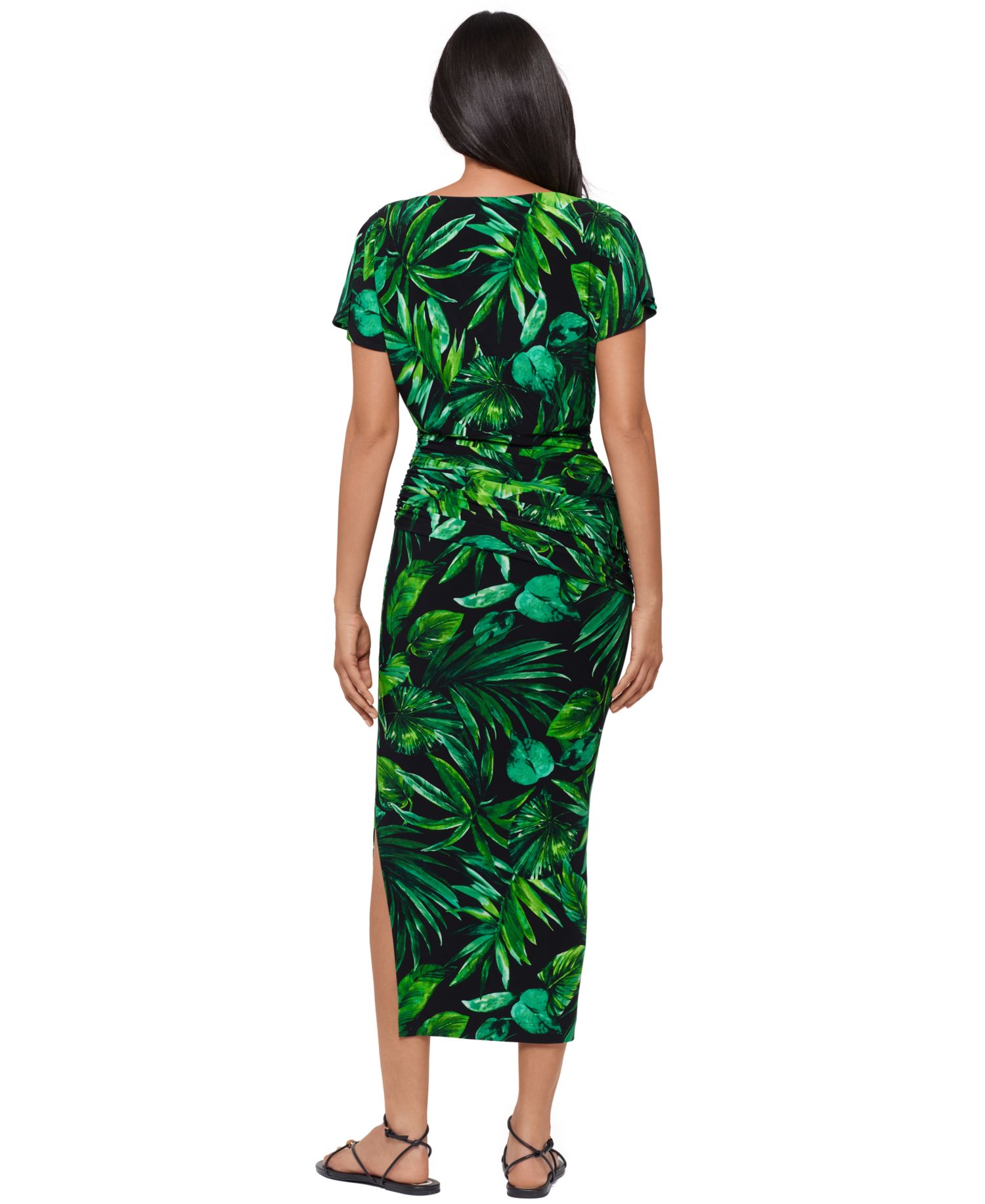 Women's Verdure Printed Round Neck Shaping Dress