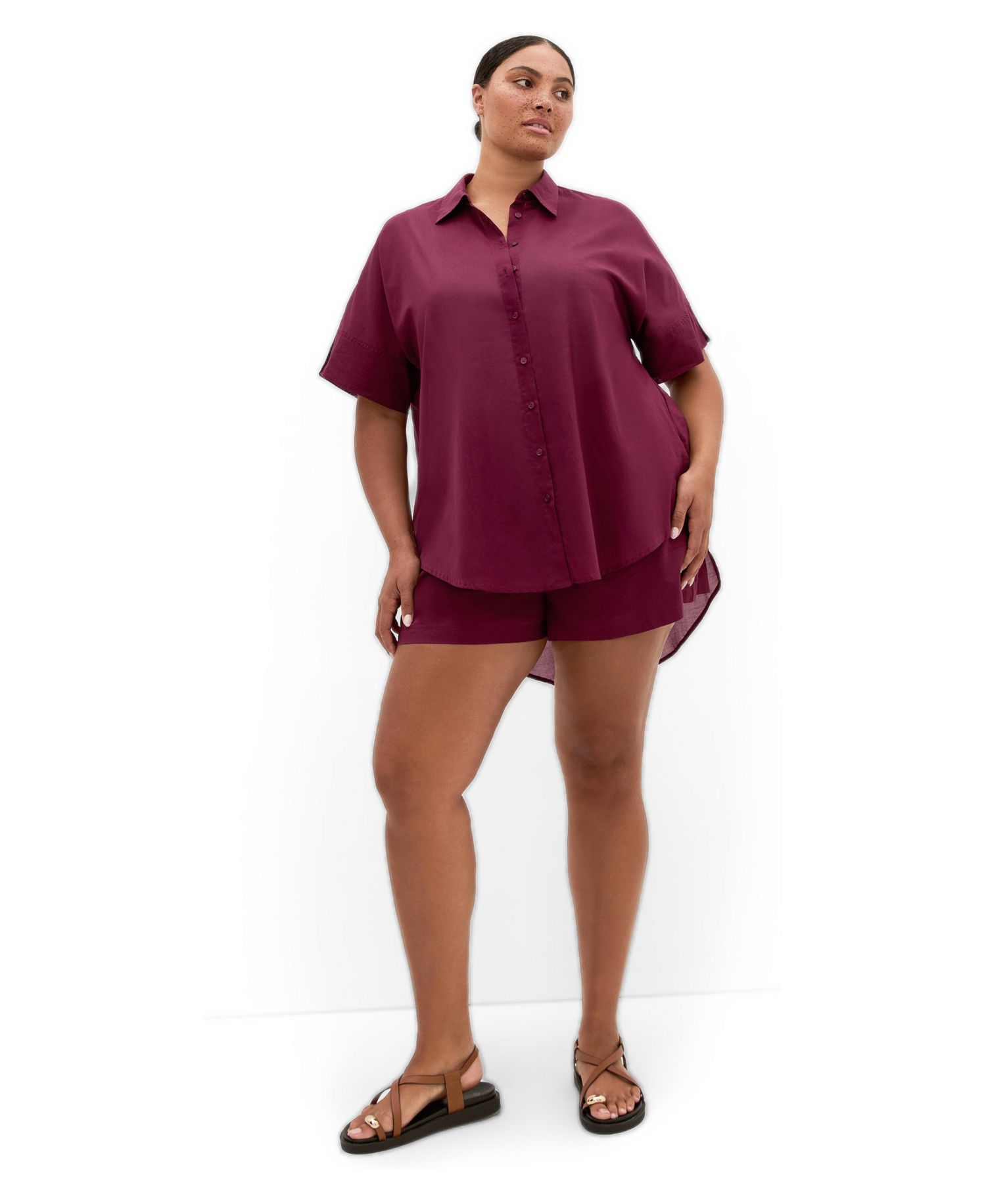 Plus Size Lola Longline Cotton Shirt