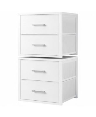 Stackable Storage Drawers Closet Organizers Fabric 2 Drawer Dresser Bedroom 2 Packs Modern