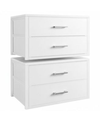 Stackable Storage Drawers Closet Organizers Fabric 2 Drawer Dresser Bedroom 2 Packs Modern