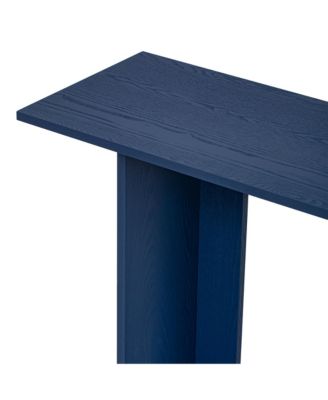 Modern Curved Ash Veneer Console Table With Shelf For Entryway Hallway Living Room