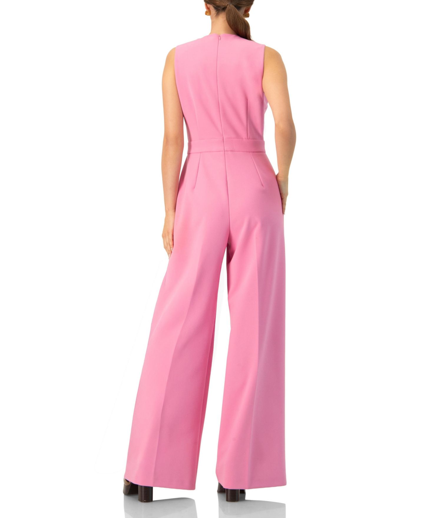 Женский комбинезон Ivonne V-Neck Sleeveless Wide-Leg Jumpsuit, цвет: Розовый — фото 2