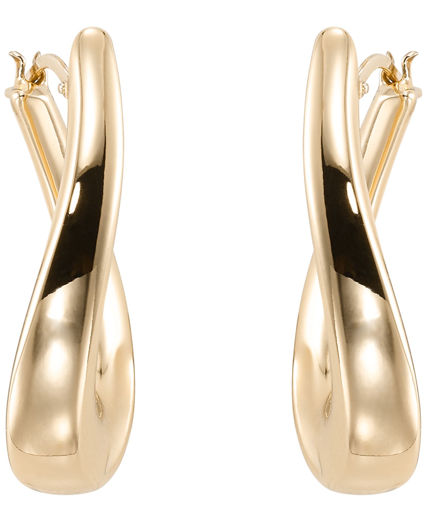 Wavy Hoop Earrings in 10k Yellow Gold