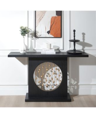 56in Modern Console Table Gold Accent Narrow Entryway Sofa Table