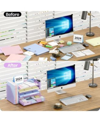 Desk Organizer 4-Tier File Drawer Pen Holders