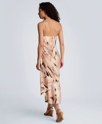 Women's Asymmetrical Hem Cowl Neck Dress