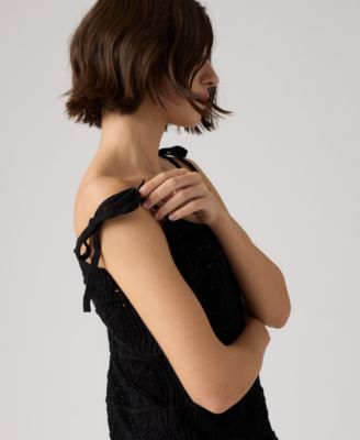 Women's Abbey Tie-Shoulder Crochet Tank Top