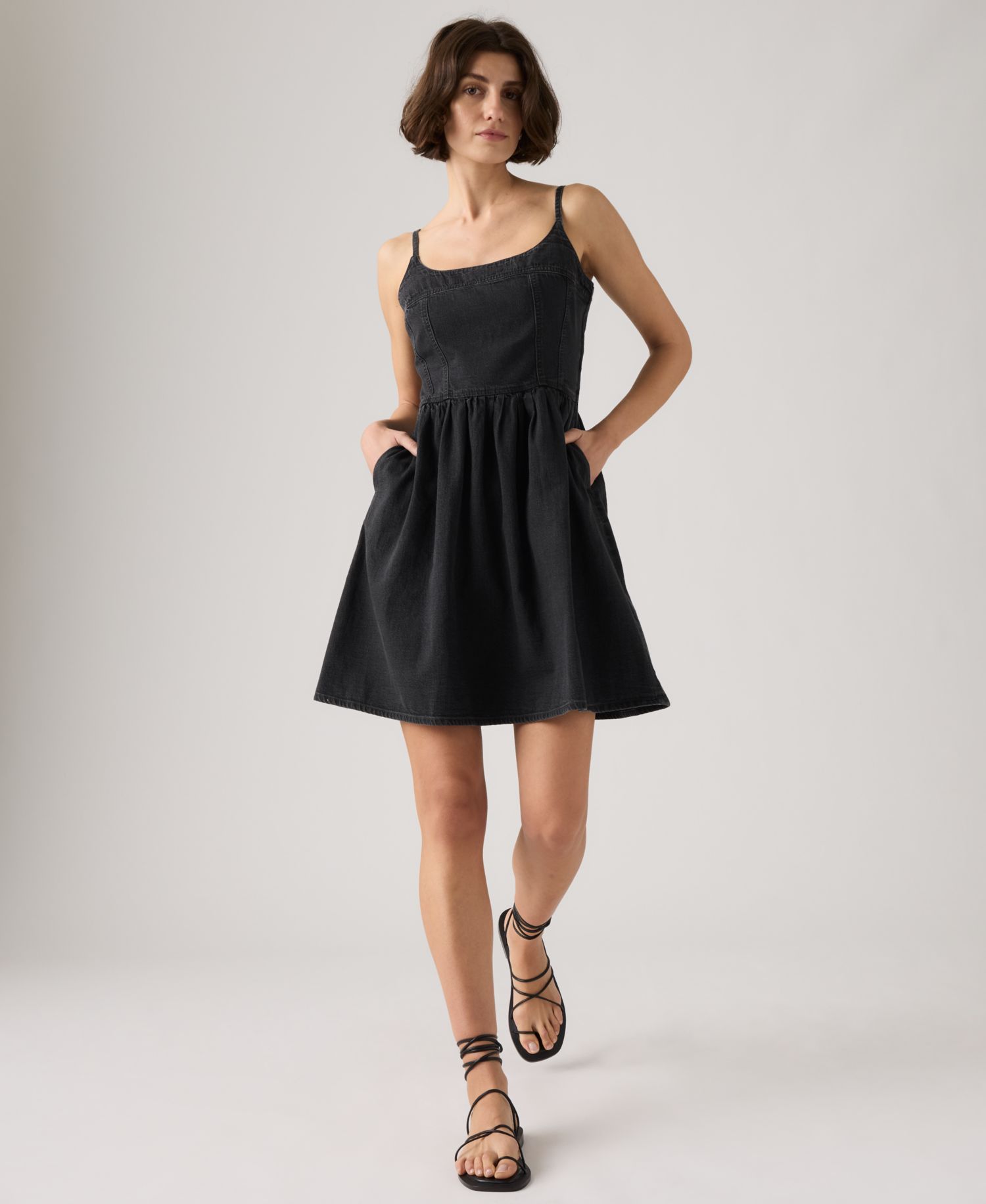 Women's Jadine Square Neck Denim Mini Dress