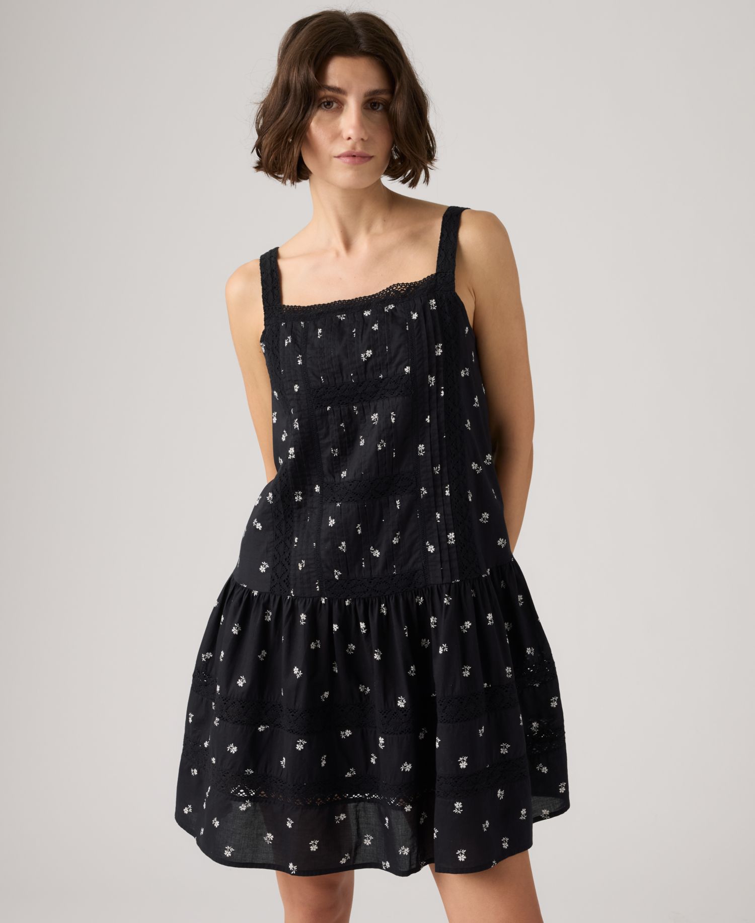 Premium Women's Kate Floral Square Neck Mini Dress
